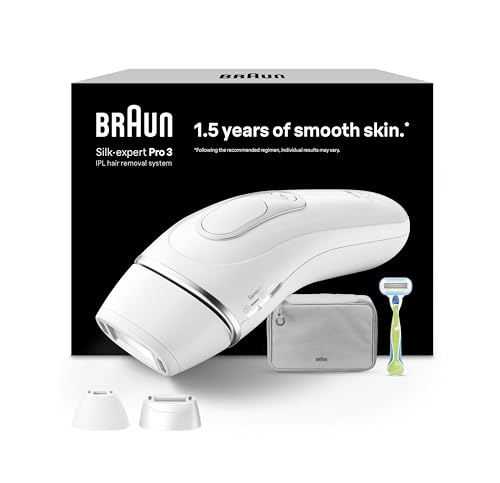 Braun Luz Pulsada Silk-expert Pro 3 PL3222 Depiladora IPL, Eliminación Del Vello En Casa, Con Funda, Maquinilla De Depilación Venus, 3 Cabezales