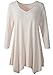 LARACE Plus Size Tunic Tops for Women Asymmetrical 3/4 Sleeve Shirts V Neck Flowy Blouse for Leggings, Beige 1X