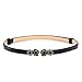 MoYoTo Womens Fashion Flower Buckle Skinny Leather Belts for Dresses Thin Waist Belt