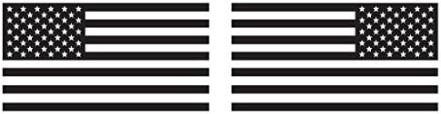 The Pixel Hut gs00242 Reflective Black USA Flag Jeep Hood Decal Kit