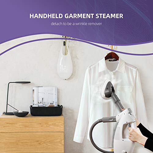 LIGHT 'N' EASY Multifunctional Steam Mop with Detachable Handheld Unit Floor Steamers Cleaner for Hardwood,Grout,Tile White, 7688ANW