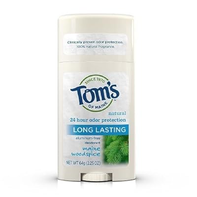 Tom's of Maine Mens Long Lasting Stick Deodorant, Maine Woodspice - 2.25 oz (Pack of 1) Image May Vary