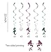 Kristin Paradise 30Ct Mermaid Hanging Swirl Decorations, Under the Sea Party Supplies, Ocean Theme Ceiling Streamers, Birthday Favors for Kids, Seahorse, Shell Glitter Decor