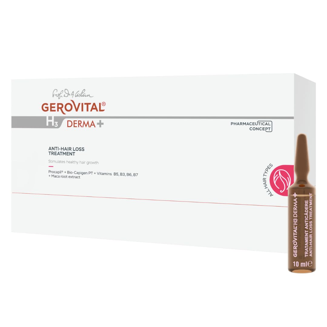 Gerovital H3 Derma+ Anti-Hair Loss Treatment 12 x 10ml, Unscented, Clear, Women's, Female, Unisex-Adults