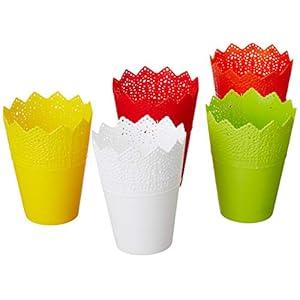 Gardens Need 100% Virgin Plastic Cosmos Pot -3″ Pot | Set of 5 Pots, (8cm x 8cm x 13cm, Multicolor)