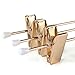 Amber Home 12 Inch Real Rose Gold Metal Pants Skirts Hangers 12 Pack, Sturdy for Slacks Trousers with 2 Adjustable Non Slip Clips and Swivel Hook (12 Pack)