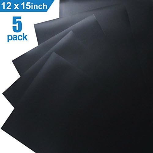 Heat Transfer Vinyl HTV for T-Shirts 12 by 15 Inches Sheets 5 Pack (Black)
