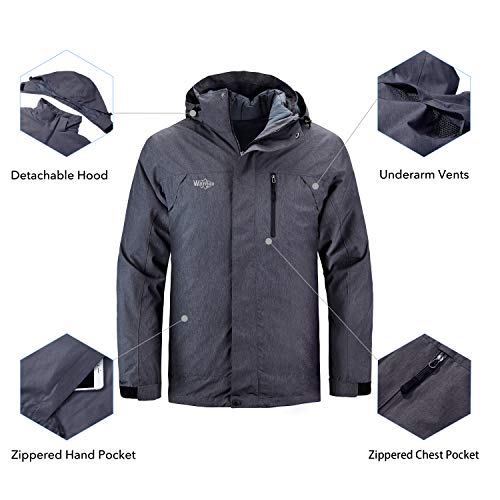 Wantdo Ski Jacket Mens Waterproof Skiing Jacket Warm Winter Snow Coats