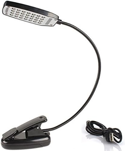 Clip LED Lamps USB 28 LEDs 5W Light Eye-Care Clip Book Light Reading Lamp (Black)