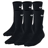 Nike Boys Crew Socks - 6 Pair Black - Shoe Size: 7-8.5 - Ages: 3-5 Years