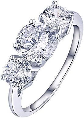 IDTC &amp; CO 2 1/2 Ct Lab CVD Coated Round 3 Stone Diamond Ring 14k White Gold &amp; Sterling Silver (7)