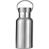 Gteller Stainless Steel Vacuum Insulated Water Bottle 34/25/20/17/12oz 18/8 for Hot and Cold Drinks, Double Walled, Leak Proof (Silver(12oz))