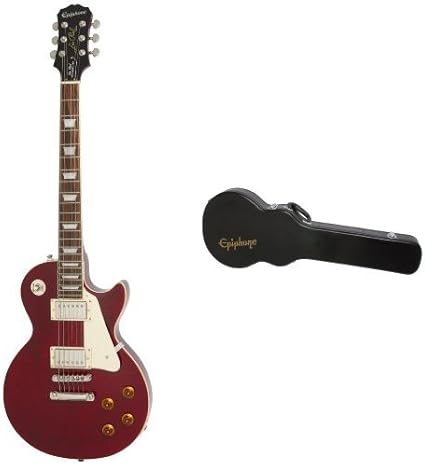 Epiphone Les Paul Standard Plus Top Pro Electric Guitar With Hard Case Bundle Wine Red Amazon Co Uk Musical Instruments
