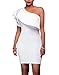 Cfanny Women Sleeveless Asymmetric Ruffled Sexy Bodycon Party Club Dress,White,M