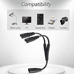 GINTOOYUN IEC 320 C8 to Dual C7 Y Splitter Power