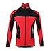 ARSUXEO Winter Warm UP Thermal Fleece Cycling Jacket Windproof 15F Red Size Large