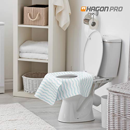 Toilet Seat Covers Disposable - 20 Pack - Waterproof, Ideal for Adults and Kids - Extra Large, Individually Wrapped for Travel, Toddlers Potty Training in Public Restrooms (Waves, 20) - Thumbnail 5