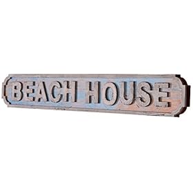 Beach House Sign Wooden Beach Themed Framed Wall Art Decor for Home Rustic Vintage Summer Ocean Large Hanging Decorative… 41jPegJPKKL