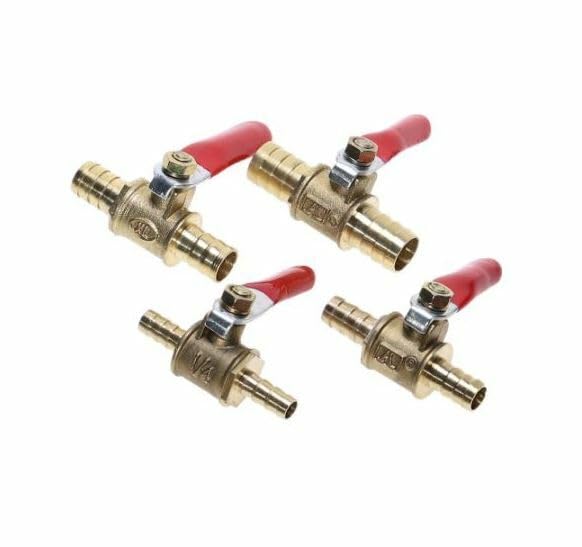 Brass Shutoff Ball Valve Pipe 6mm 8mm 10mm 12mm Fuel Hose Joiner Inline Fitting (6mm)