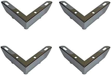 SET OF 4 x SIMPLE CHROME FURNITURE METAL LEGS FEET FOR SOFAS, CHAIRS, STOOLS, CABINETS, UNITS APPROX 55mm HEIGHT by Inadam Products