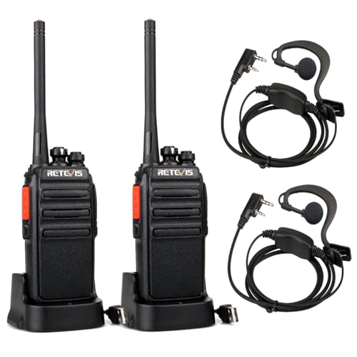 Retevis RT24 Walkie Talkie PMR446 Lizenzfreies, Professionelles Funkgerät mit Großer Reichweite und Freisprech-Walkie-Talkies für Erwachsene mit Ohrhö