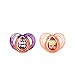 Tommee Tippee Every Day Pacifiers, Symmetrical Design, BPA-Free Silicone Binkies, 6-18m, 2-Count, Colors and Designs Vary