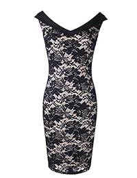 VFSHOW vestido de cóctel con cuello en V sin mangas con estampado floral para mujer