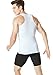 Tesla TM-MUN04-WHT_Large Men's Sleeveless Muscle Tank Top Cool Dry Compression Baselayer MUN04