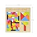 GEMEM 3 in 1 Wooden Tetris Puzzle Brain Teasers Toy Tangram Jigsaw Intelligence Colorful 3D Russian Blocks Game Montessori Toys for Children and Adults