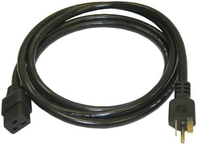 Interpower 86226020 North American NEMA 5-20P, Cord Set, NEMA 5-20P Plug Type, IEC 60320 C19 Connector Type, Black Plug Color, Black Cable Color, 20 Amps, 125 VAC Voltage, 2.5 m Length