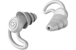 TOEAH Ear Plugs for Noise Reduction, Ear Plugs for Sleeping Noise Cancelling, Washable Hearing Protection for Work, Travel, Concert, Swimming, Sleep Snoring, （Grey White）