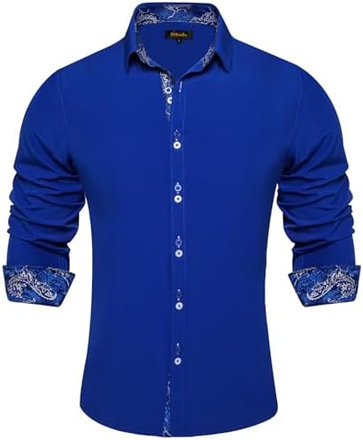 electric blue mens dress shirt Men Dress Shirt Regular Fit Oxford Solid Color-royal Blue-4xl Long Sleeve 36/37, Men's, Size: 20-20