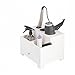 White Personal 3 Compartment Hair Dryer Organizer with Power Strip by Richards