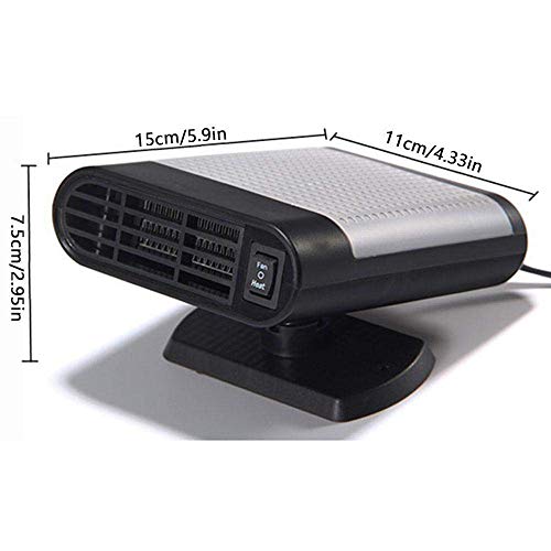 Portable Car Heater Car Defroster with Air Purification 12V 150W Auto Car 30 Seconds Fast Heating Defrost Defogger Demister Vehicle Ceramic Heater Fan for Windshield (Black)