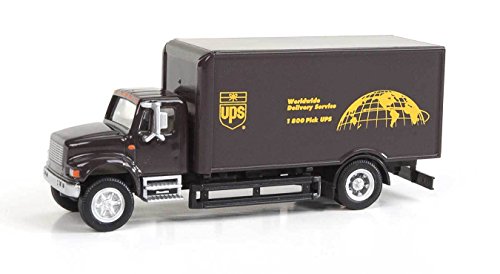 International(R) 4900 Single-Axle Box Van - Assembled -- United Parcel Service (Bow Tie Shield Logo, brown, yellow)
