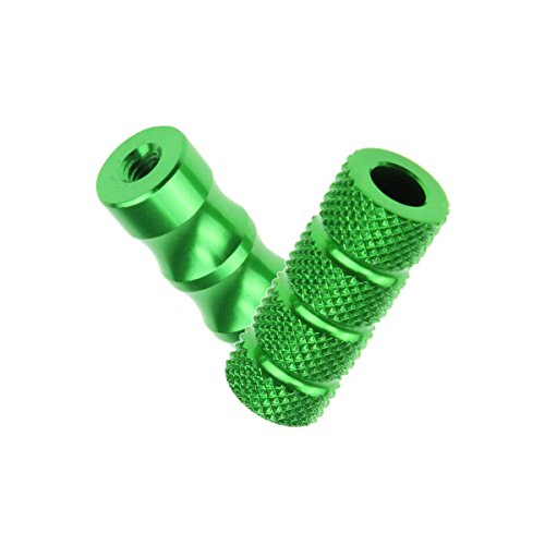 FXCNC Racing 1 pair 6mm CNC Aluminum Motorcycle Small Spare Gear Shift Brake Lever Peg Pedal Cover Head Green Rearsets Footrests Fusion Male-Mount - Thumbnail 4