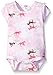 Carhartt Girls' Short Sleeve Bodyshirt, White/Light Pink Camo Horse Print, 12 Months