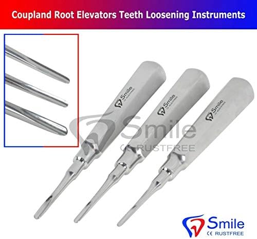 Set of 3 Dental Coupland Teeth Loosening Root Elevator Surgical Instruments New