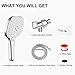 High Pressure Handheld Shower Head, FEELSO 3-Setting Hand Held Showerhead with Powerful Spray, 60 Inches Stainless Steel Hose, Adjustable Angle Bracket, Chrome