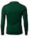 Doublju Mens Basic Slim Fit Long Sleeve Henley Shirts DEEPGREEN L