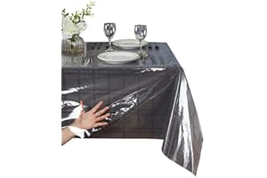 Home Beyond & HB design - Crystal Clear Plastic Tablecloth - Heavy Duty Vinyl Table Protector Cover (52 x 70-Inch)