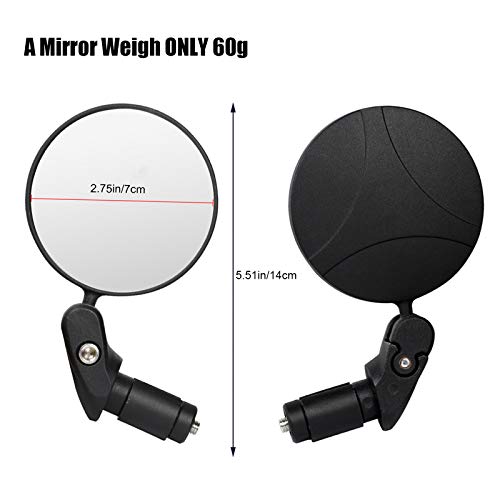 EUNEWR 2 stuks fietsspiegels, universeel, verstelbaar, 360° groothoek, voor 17,4-22 mm vlakke fietsstuur, voor kinderen… - Image 6