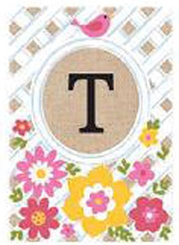 JEC Home Goods Monogrammed Garden Flag - Garden Lattice Spring Summer Garden Flag 12.5 x 18 (T)