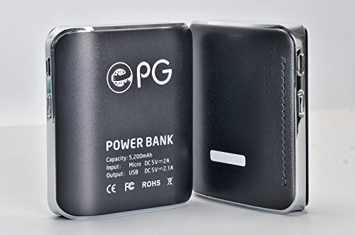 ePGes Power Bank Portable Charger 5V 2.1A 5200mAh Li-ion. Portable Battery Charger For Mobile Devices (Smartphone, etc.) – Black