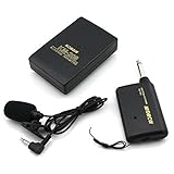 NCElec Wireless Lavalier Microphone System : Cordless Transmitter + Receiver + Clip on Mic