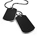 INBLUE Men's 2 PCS Alloy Enamel Pendant Necklace Black Army Style Name Double Dog Tag 27 Inch Chain