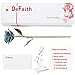DEFAITH 24K Gold Dipped Real Rose Gifts, Best Wedding Anniversary Valentines Day Love Gift for Her Wife Girlfriend Spouse, Teal Blue with Stand