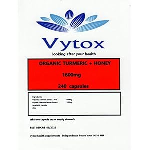 Organic Turmeric and Honey 1600mg 240 caps Anti-Inflammatory Immune System. 8 Months Supply. by Vytox