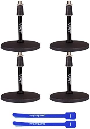 VRT Pro Audio Desktop Microphone Stand 4 Pack w/ Cable Ties