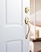 Kwikset 96870-088 Dakota Single Cylinder Handleset with Polo Knob featuring SmartKey in Polished Brass